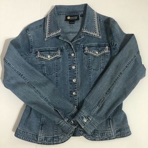 CHRISTINE ALEXANDER | Crystal Covered Jeans Jacket